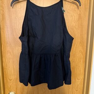 Women's Black Sleeveless Peplum Top